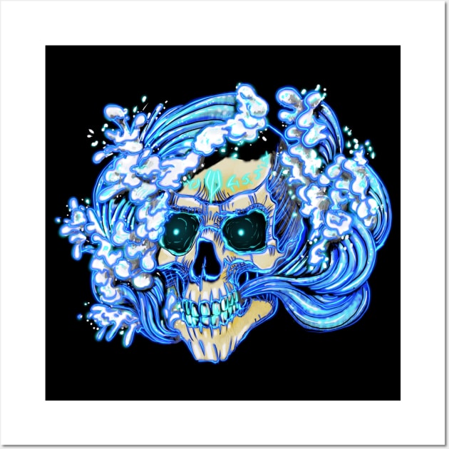 Crashing Wave Rune Skull Wall Art by Shawnsonart